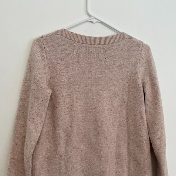 ANN TAYLOR LOFT Flecked Boatneck Sweater Light Baby Pink Multi Confetti Cotton S - Picture 15 of 16